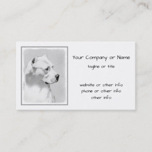 Carte De Visite Peinture Dogo Argentino - L'art original du chien
