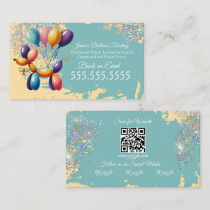 Carte De Visite Peinture faciale Balloon Twister Jaune