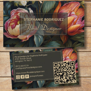 Carte De Visite Peinture florale hollandaise luxueuse Conception f