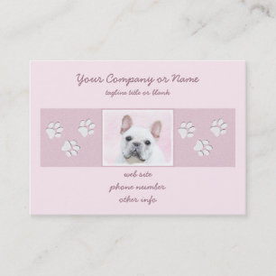 Carte De Visite Peinture française de Bulldog (Crème/Blanc)