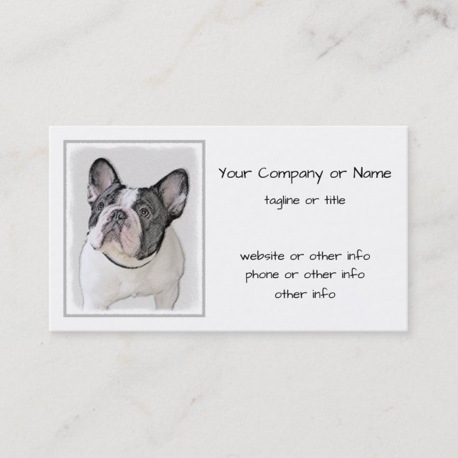 Carte De Visite Peinture française de Bulldog (Pied de broche) - A (Devant)