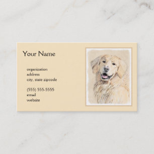 Carte De Visite Peinture Golden Retriever - Joli art original chie