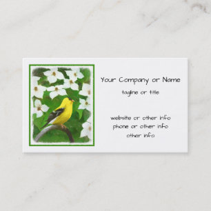Carte De Visite Peinture Goldfinch - Jolie Art Original Chien