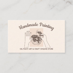 Carte De Visite Peinture Hobby Ivoire Beige Blush artisanale