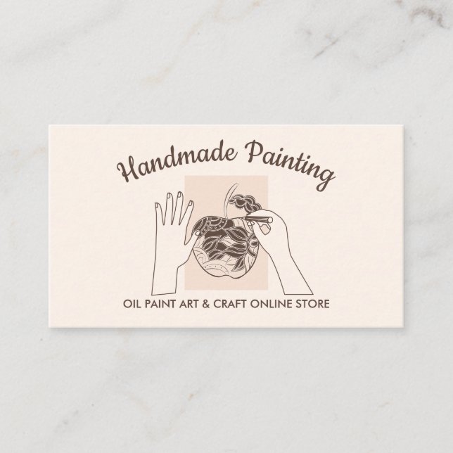 Carte De Visite Peinture Hobby Ivoire Beige Blush artisanale (Devant)