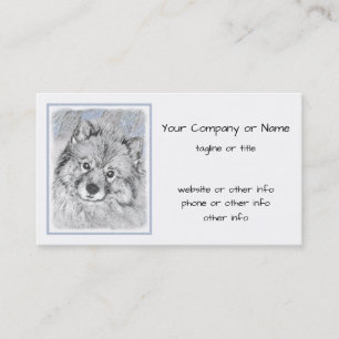 Carte De Visite Peinture Keeshond Beth - Joli art original chien