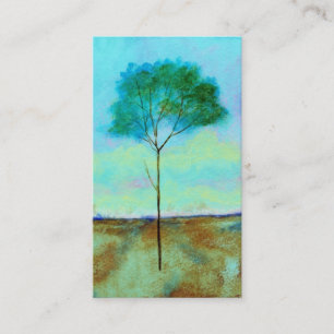 Carte De Visite Peinture maigre solitaire d'arbre d'art abstrait