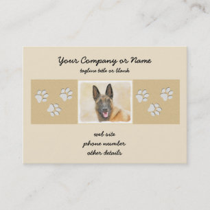 Carte De Visite Peinture Malinoise belge - Cute Original Chien Art