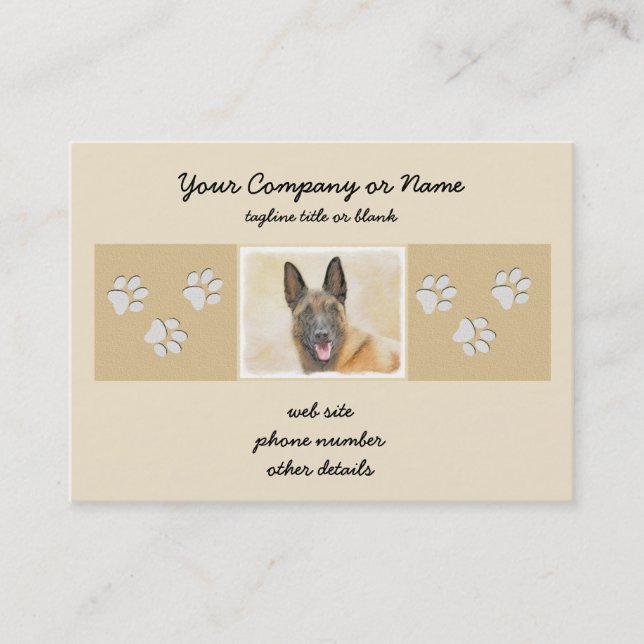 Carte De Visite Peinture Malinoise belge - Cute Original Chien Art (Devant)