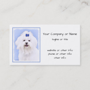Carte De Visite Peinture maltaise - Joli art original pour chien