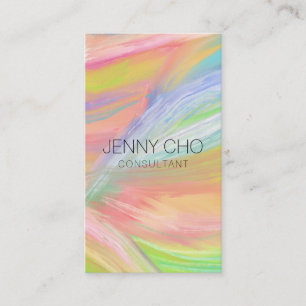 Carte De Visite Peinture minimaliste arc-en-ciel Code QR Icônes so