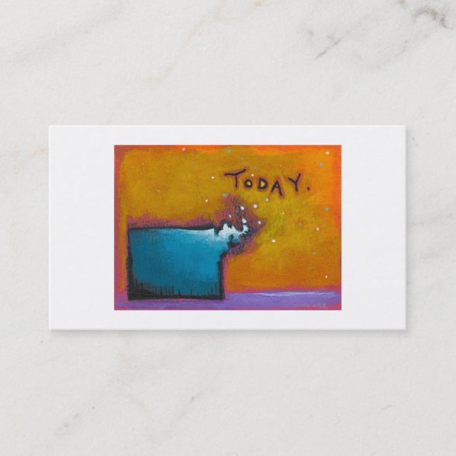 Carte De Visite Peinture minuscule expressive colorée aujourd'hui (Devant)
