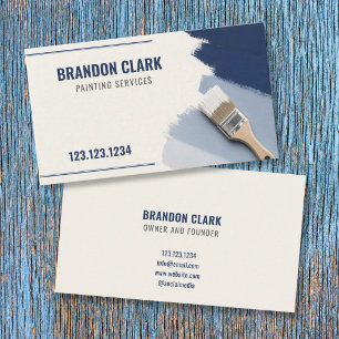 Carte De Visite Peinture Navy Swipe & Brush Image Peinture