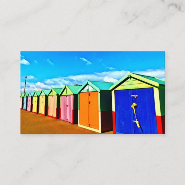 Carte De Visite Peinture numérique - Brighton Beach Huts (Devant)