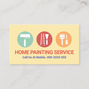 Carte De Visite Peinture Outil Pinceau Couleurs pastel