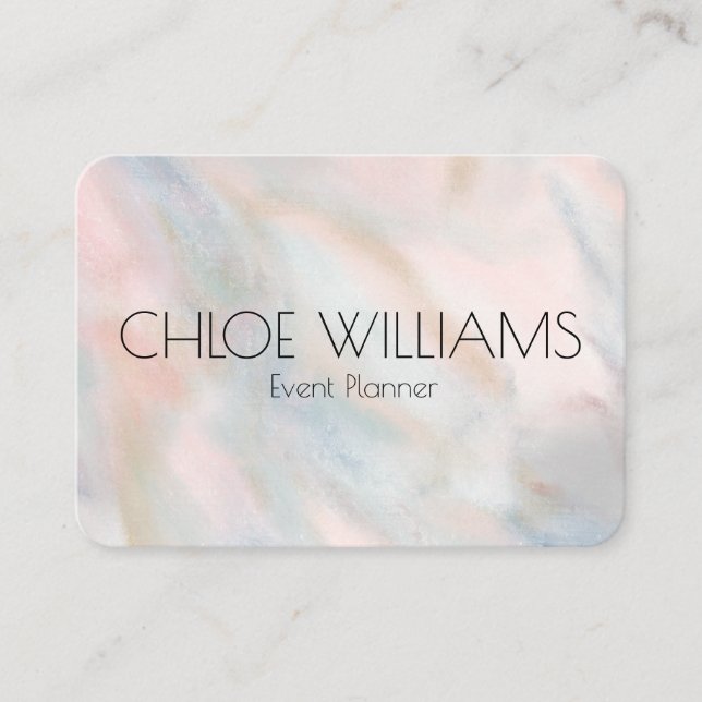 Carte De Visite Peinture Pastel douce Abstraite Brushstrokes rose (Devant)