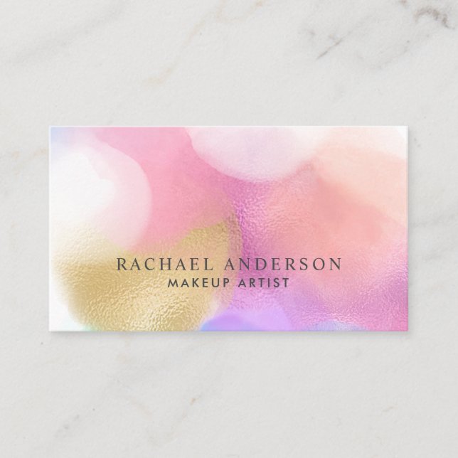 Carte De Visite Peinture Pastel Schéma Artiste maquillage (Devant)