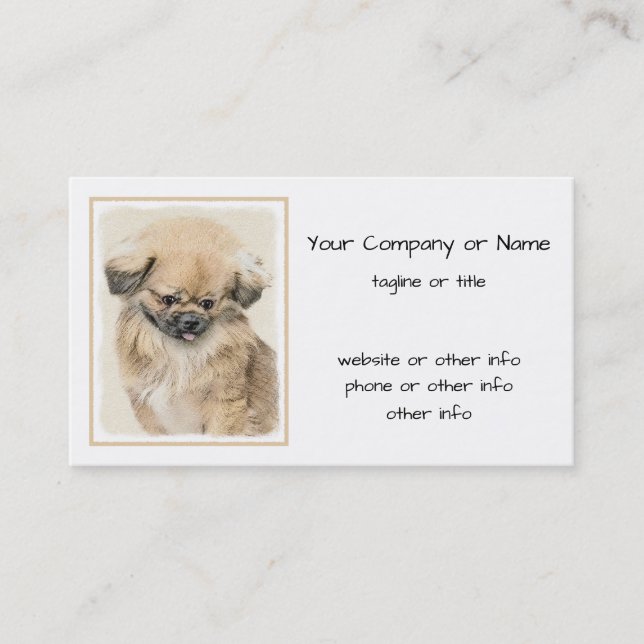Carte De Visite Peinture Pekingese - Cute Original Chien Art (Devant)