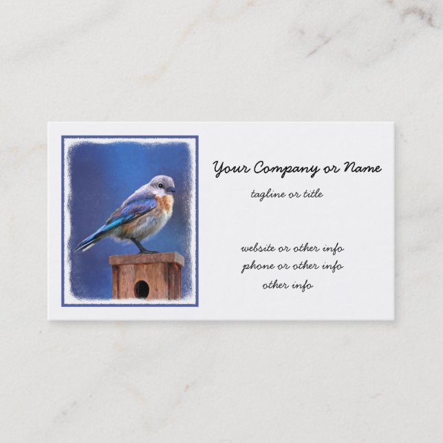 Carte De Visite Peinture pour oiseaux bleus (femelle) - Art origin (Devant)