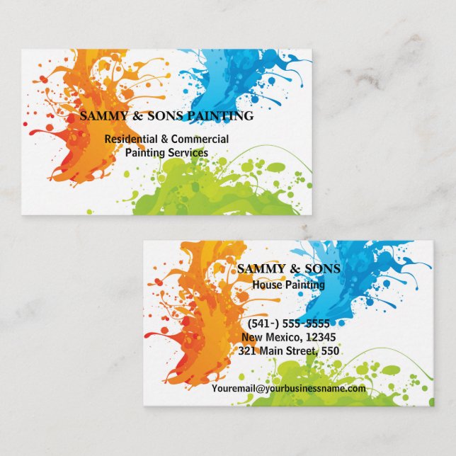 Carte De Visite Peinture professionnelle (Devant / Derrière)