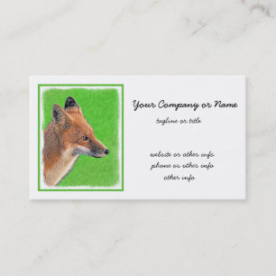 Carte De Visite Peinture Red Fox - Art original de la faune