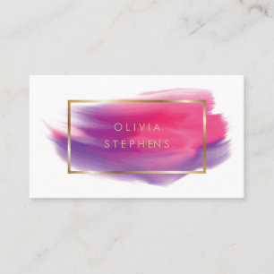 Carte De Visite Peinture rose doux Lilac Paint Stroke beauté