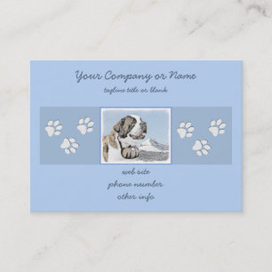 Carte De Visite Peinture Saint Bernard - Cute Original Chien Art