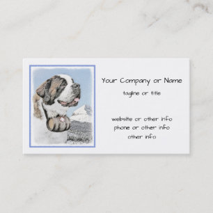 Carte De Visite Peinture Saint Bernard - Cute Original Chien Art