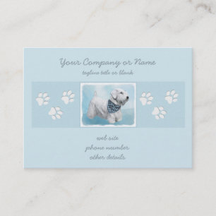 Carte De Visite Peinture Sealyham Terrier - Cute Original Chien Ar