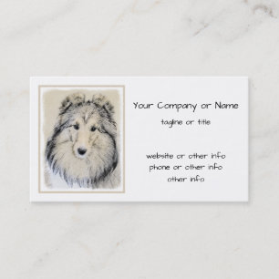 Carte De Visite Peinture Shetland Sheepdog - Jolie art original ch