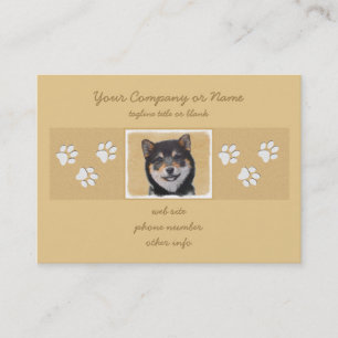 Carte De Visite Peinture Shiba Inu (Noir et Tan) - Art Chien