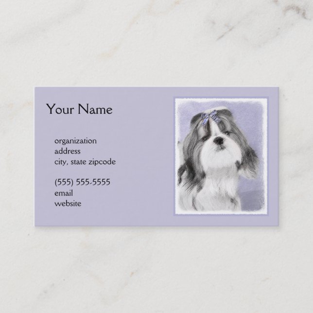 Carte De Visite Peinture Shih Tzu - Cute Original Chien Art (Devant)