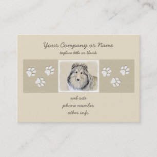 Carte De Visite Peinture sur chien de Shetland - Belle art origina