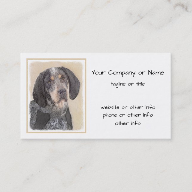 Carte De Visite Peinture sur pilon bleu - Cute Original Dog Ar (Devant)