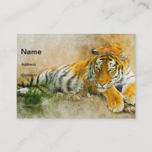Carte De Visite Peinture sur tigre