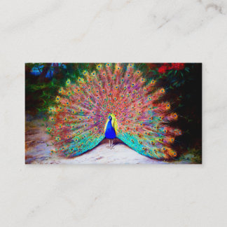 Carte De Visite Peinture vintage de paon