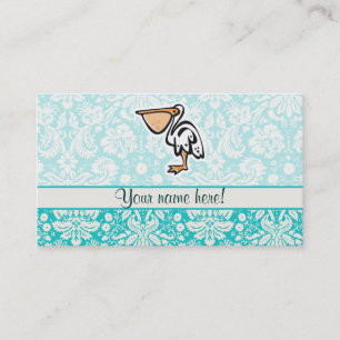 Carte De Visite Pélican mignon ; Teal