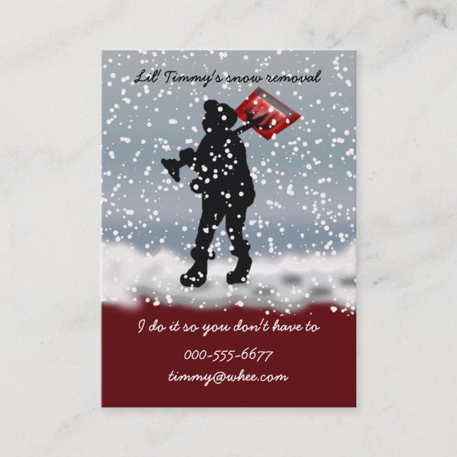 Carte De Visite pelle à neige (Devant)