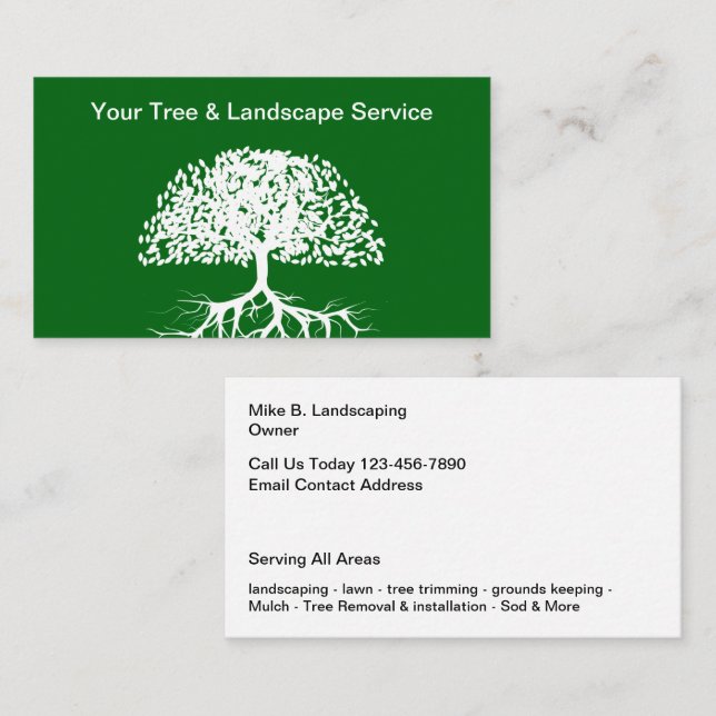 Carte De Visite Pelouse Et Paysage Service Local (Devant / Derrière)