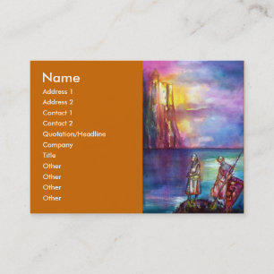 Carte De Visite PENDRAGON Chevaliers médiévaux, Coucher de soleil 