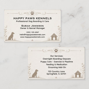 Carte De Visite Pension canine professionnelle et soins pour anima