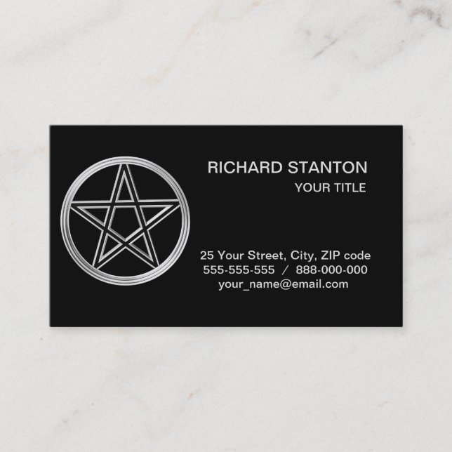 Carte De Visite Pentagramme d'argent (Devant)