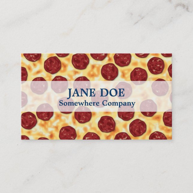 Carte De Visite Pepperoni Pizza Motif (Devant)