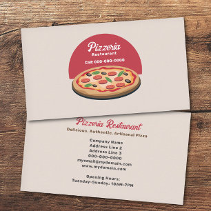 Carte De Visite Pepperoni Pizza - Restaurant Pizzeria
