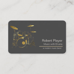 Carte De Visite Percussionniste batteur avec Drummer Set Music Eve