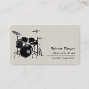Carte De Visite Percussionniste batteur avec Drummer Set Music Eve