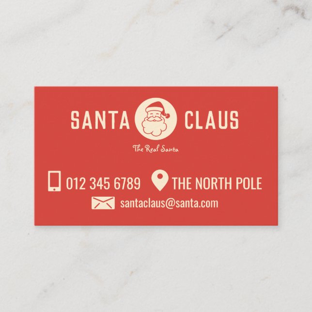Carte de visite Père Noël (Devant)