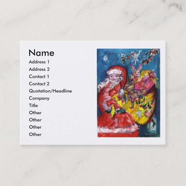 CARTE DE VISITE PÈRE NOËL AVEC CADEAUX (Devant)