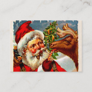 Carte De Visite Père Noël avec le renne