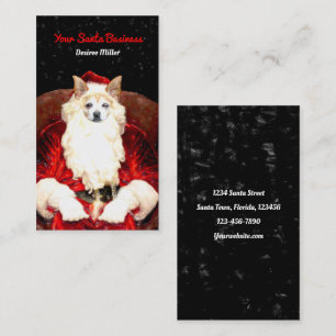 Carte De Visite Père Noël Chihuahua Chien Rouge Drôle Mignonne Ani